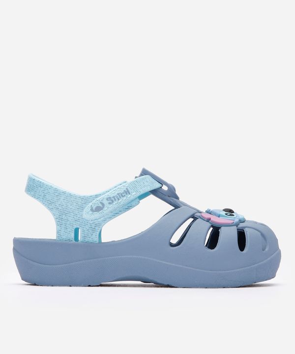sandália infantil stitch com brilho grendene azul 22