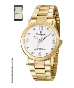 Kit de Relógio Analógico Champion Feminino+ Colar + Brinco - CN29025W Dourado Único