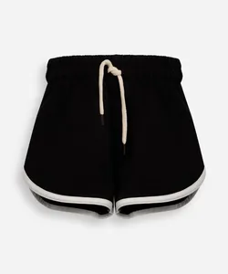 short básico infantil em moletom preto 6