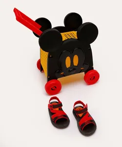 sandália infantil mickey mouse com carrinho preto 22