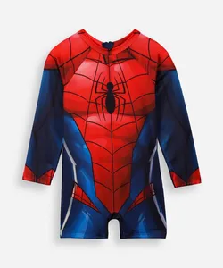 macacão infantil homem aranha manga longa proteção uv vermelho 2