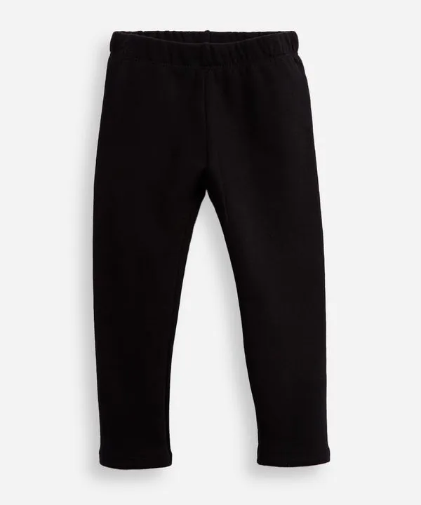 calça legging infantil de algodão felpado básica preta 3