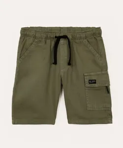 bermuda cargo de sarja infantil - verde 8