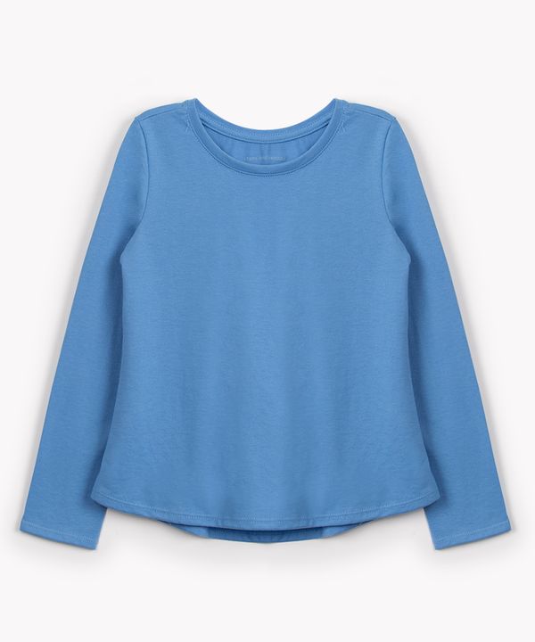camiseta de algodão infantil manga longa azul 8