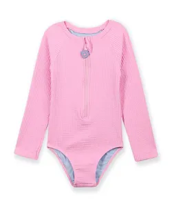 maiô de poliamida infantil texturizado rosa 8