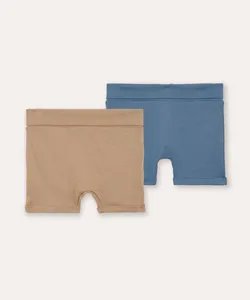 kit de 2 shorts infantis básico de algodão colorido 12-18