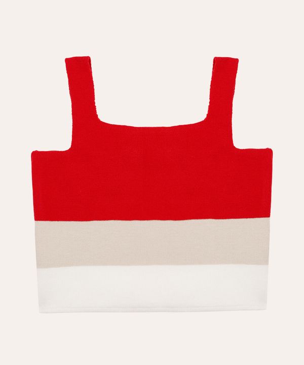 cropped de tricot infantil listrado vermelho 4