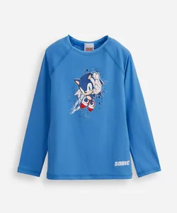 camiseta infantil manga longa proteção uv sonic azul 12