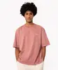 camiseta de algodão estonado manga curta rosa médio PP