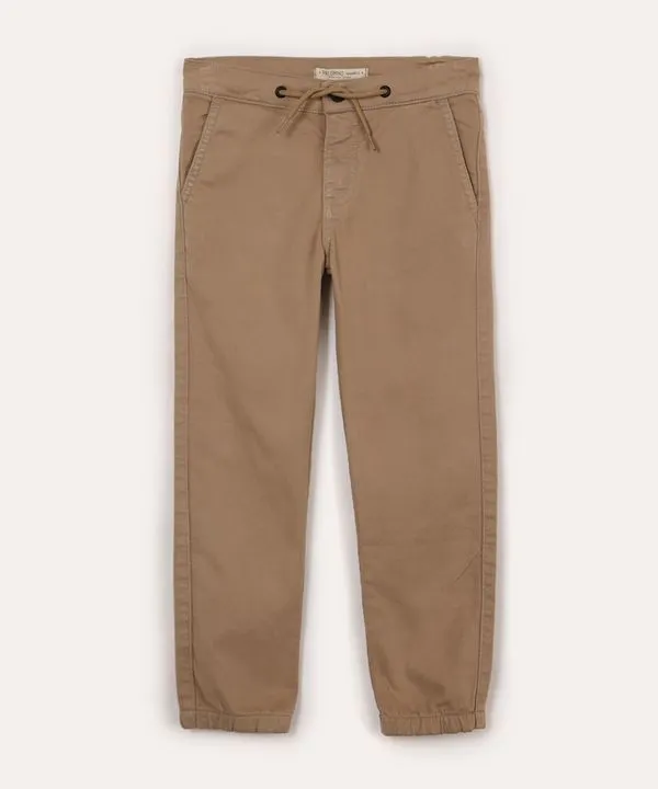calça de sarja infantil com cordão bege 6