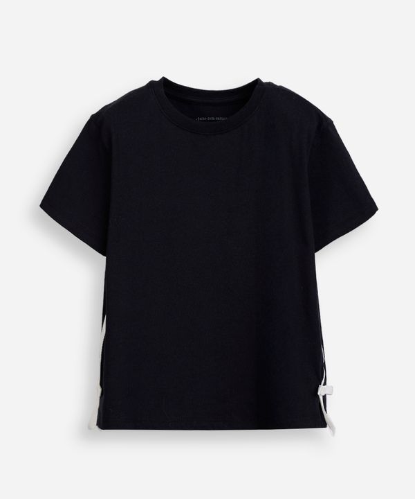 camiseta de algodão infantil lacinho na lateral preta 10