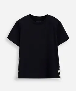 camiseta de algodão infantil lacinho na lateral preta 8