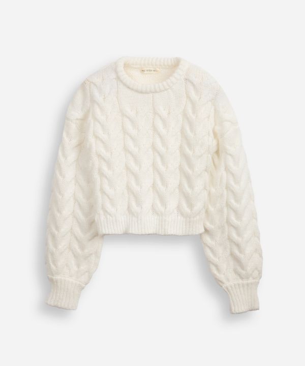 suéter de tricot juvenil texturizado off white 12