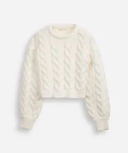 suéter de tricot juvenil texturizado off white 14