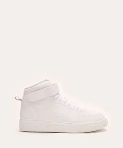 tênis cano alto com velcro casual branco 43