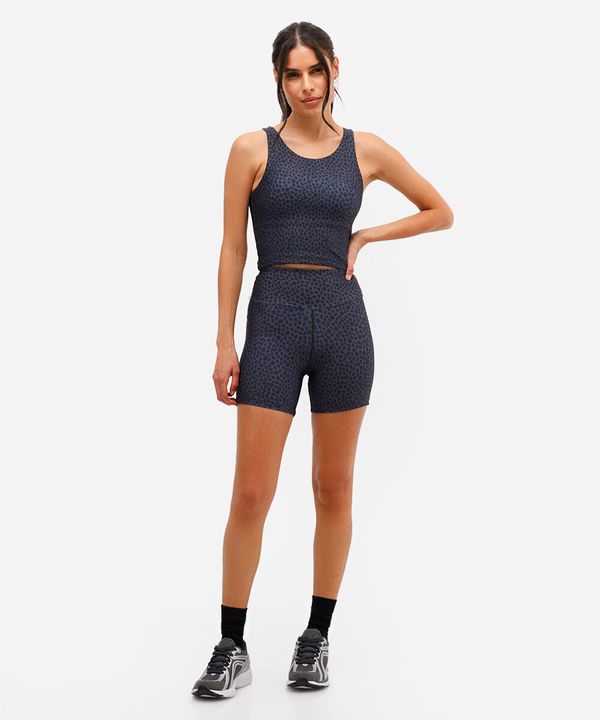 bermuda feminina esportiva animal print cinza GG