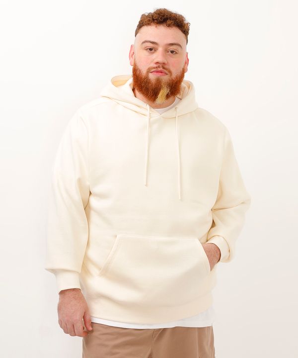 blusão de moletom plus size com capuz branco GG2
