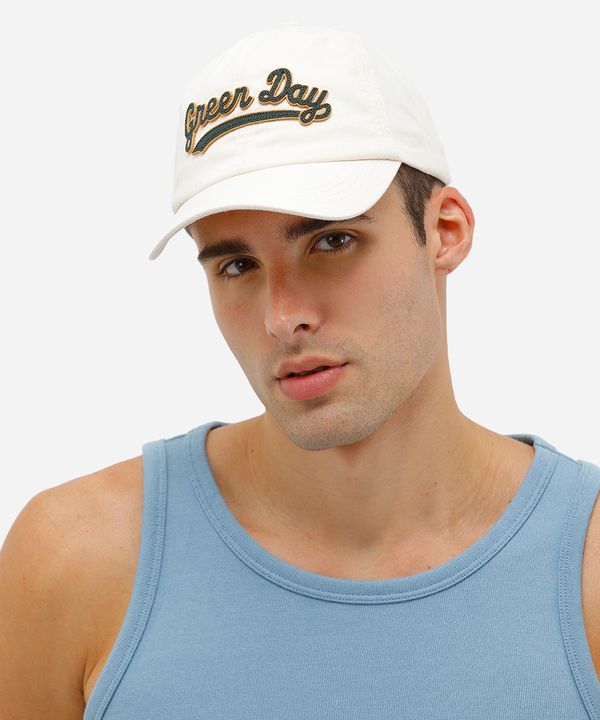 boné masculino aba curva com bordado aplicado green day off white UNICO