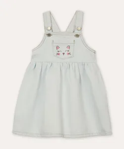 salopete jeans infantil gatinho azul 4