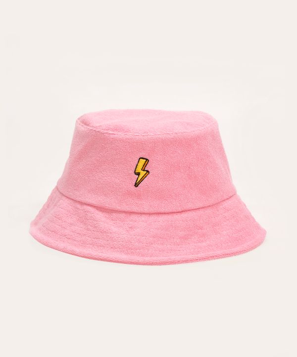 chapéu bucket atoalhado raio rosa Único