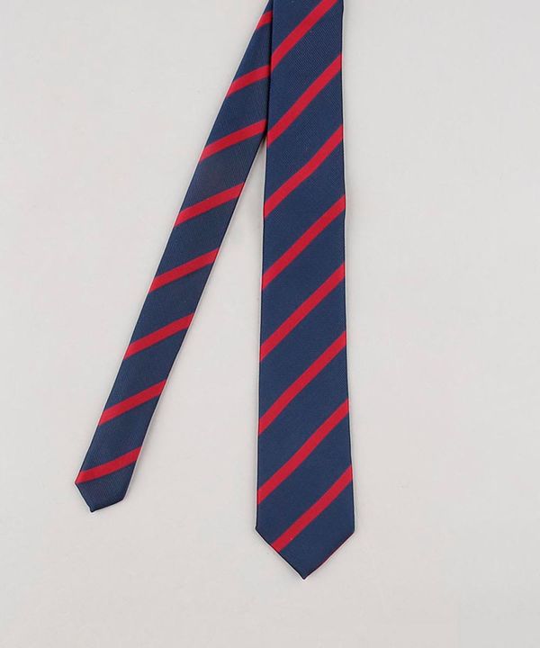 Gravata Masculina Listrada em Jacquard Azul Marinho Único