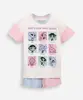 pijama curto infantil de algodão meninas super poderosas off white 12