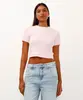 cropped de tricot trançado rosa G