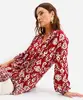 vestido curto feminino chemise estampado vinho G