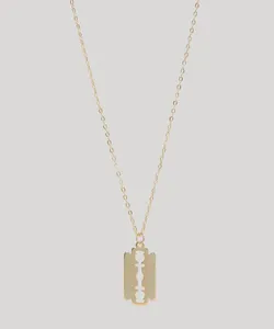 Colar Feminino com Pingente de Lâmina Dourado Único