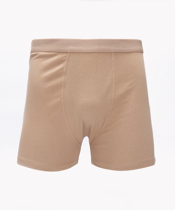 cueca boxer casual cós elástico vinho médio - BEGE MEDIO M