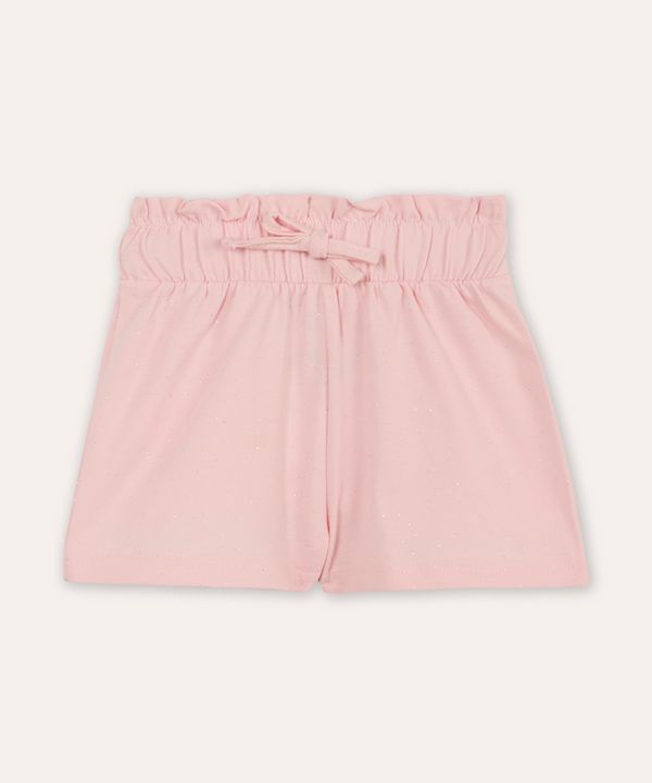 short clochard infantil com glitter rosa 4
