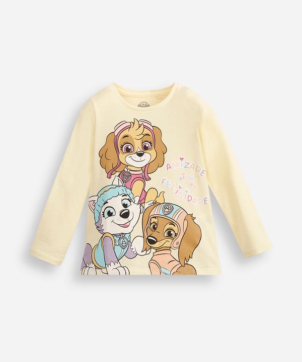 blusa infantil de algodão patrulha canina amarela 2