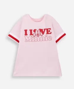 camiseta infantil de algodão minnie com listras rosa 5