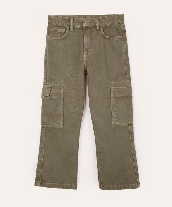 calça cargo de sarja infantil verde 10