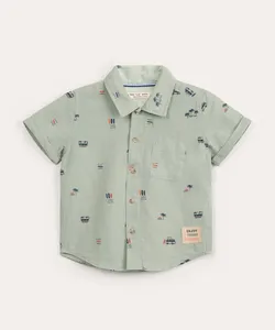 camisa infantil manga curta surf verde 5