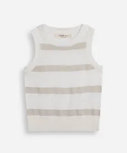 regata infantil de tricot com lurex listrada off white 10