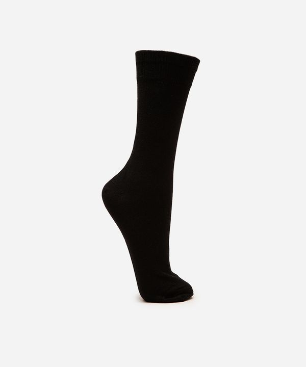 meia cano longo canelada preto 41-43