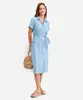vestido chemise feminino jeans com faixa azul M