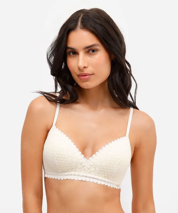 sutiã meia taça de renda off white 44