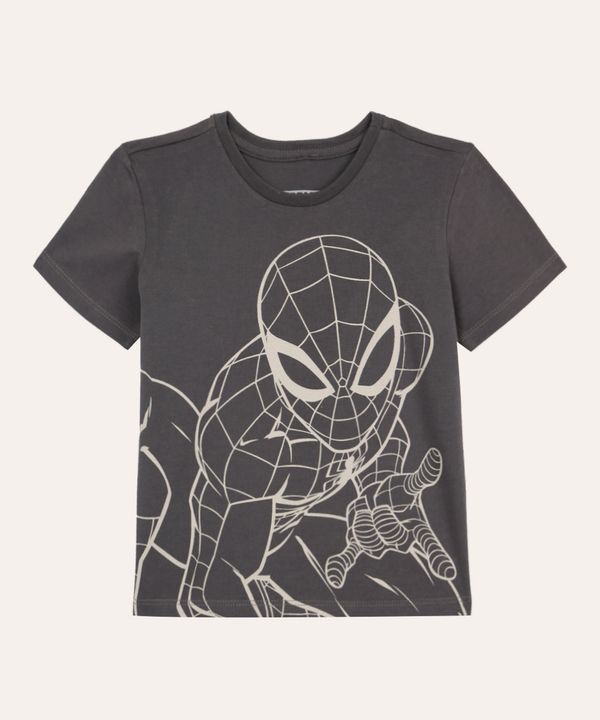 camiseta infantil de algodão homem aranha cinza 5