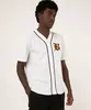 camisa de algodão manga curta baseball branca M