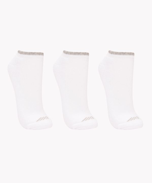 kit de três meias cano baixo esportivo branco 39-43