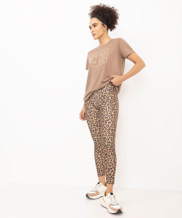 calça legging animal print esportiva caramelo P
