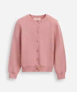 cardigan de tricot infantil com lurex rosa 12