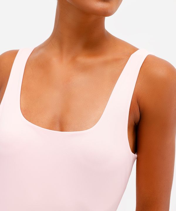 body cavado com recorte alça média rosa P