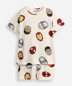 pijama curto infantil os vingadores off white 2