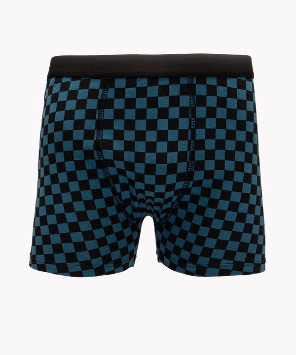 cueca boxer quadriculada azul P