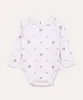 body infantil de algodão bichos manga longa off white 9-12