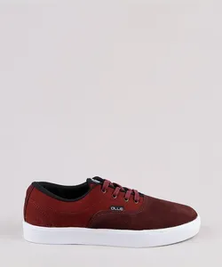 Tênis Masculino Ollie com Recorte em Suede Vinho 41