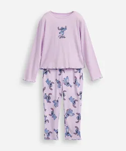 pijama longo infantil stitch lilás 8